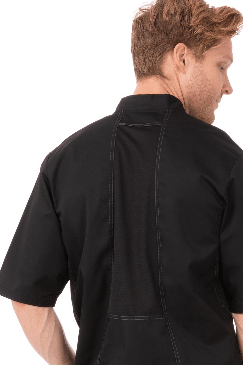 Chef Works Men's Valais V-Series Chef Coat, Black Black, Large - Image 3