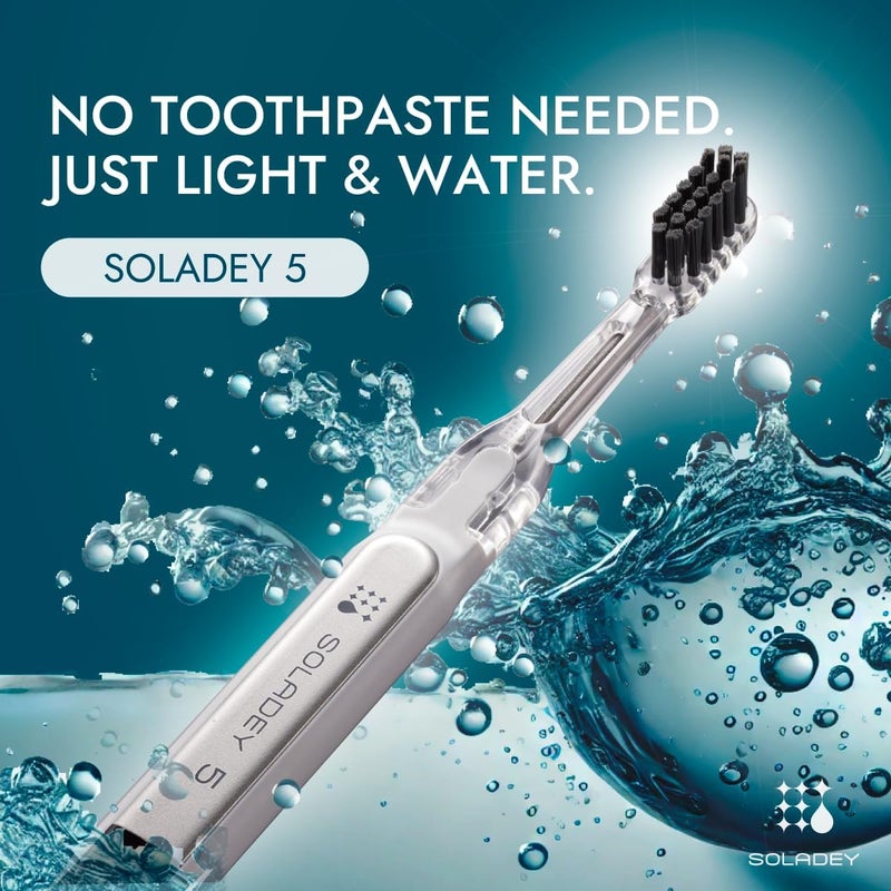 Soladey 5 Ionic Toothbrush, Black, Large Solar Panels and TiO2 Semiconductor, You can Brush Without Toothpaste - Image 1