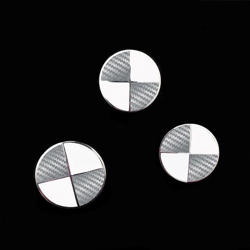 Atlas Auto Sports Silver Grey Carbon Fiber Stickers for BMW Emblems and Logos - Image 3