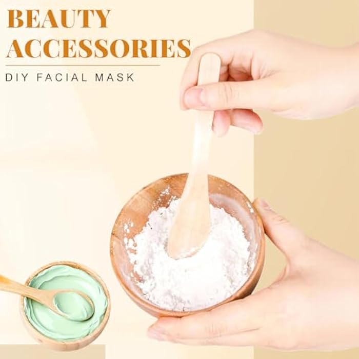 Elandy 1Set(Bowl+Spoon) Bamboo Homemade Facial PACK Bowl with Mixing Spoon Spatula-DIY Face Skin Care Cosmetic Makeup Beauty Tool Facial Cream Cosmetic Storage Containers Jars Pots - Image 5