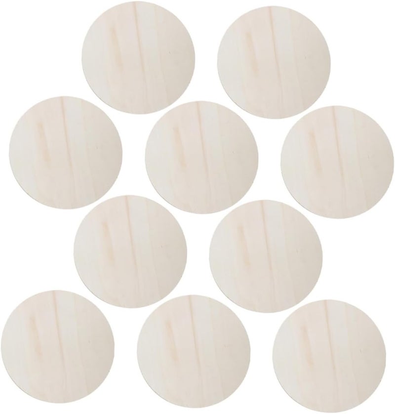 TEHAUX 10pcs 25cm Unfinished Round Wood Slices Natural Wooden Boards for DIY Crafts Home Decor Wooden Blanks for Painting and Woodturning Projects - Image 1