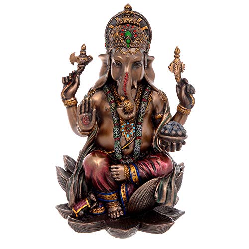 Idol Collections Dattatreya Bonded Bronze Lakshmi Ganesha Figurine (Multicolour, Standard, Height: 8.5 Inch) - Image 2