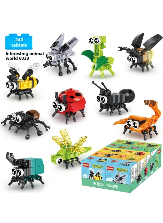 Children's Educational Assembled Toys Boys Small Box Particles Assembled Animals Underwater World Building Blocks Kindergarten Gift Award-Color:8608-Engineering Fleet 8 Box - Image 2