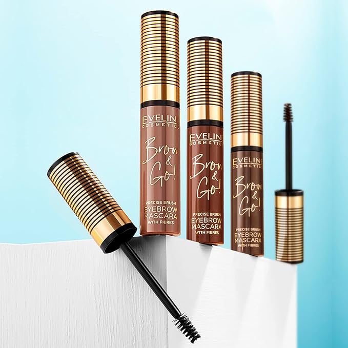 Eveline Cosmetics Brow go BROWGO Eyebrow Mascara No 02 Dark Precision Brow Definition Volumizing MicroFibers LongLasting Formula 10 ML - Image 4