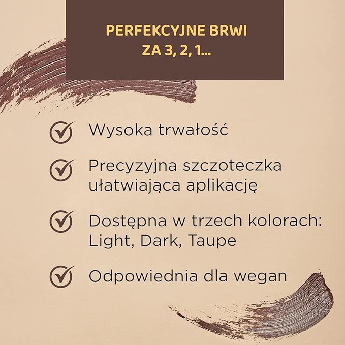 Eveline Cosmetics Brow go BROWGO Eyebrow Mascara No 02 Dark Precision Brow Definition Volumizing MicroFibers LongLasting Formula 10 ML - Image 5