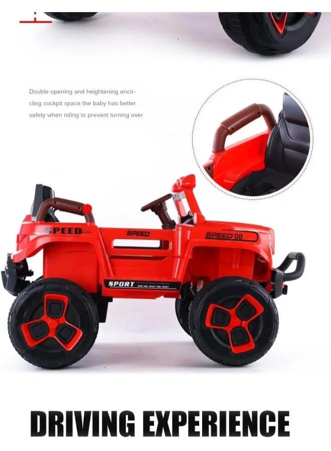 سيارة بطارية بمقعدين للأطفال - سيارة جامبو - سيارة آمنة للأطفال - 12 فولت 7 أمبير - حتى 12 عامًا. (أحمر) - Image 3