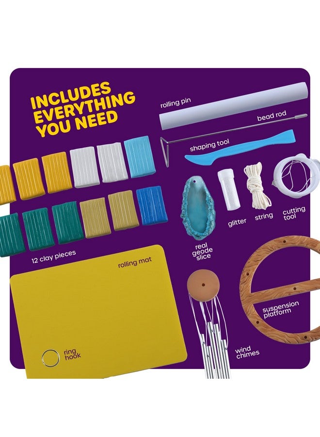 دان آند دارسى مجموعة أدوات يدوية لتصنيع أجراس الرياح من الطين للأطفال - حرف يدوية للفتيات من سن 8 إلى 12 عامًا - هدايا عيد ميلاد للفتيات من سن 6 إلى 7 سنوات - أفكار هدايا - فنون وحرف يدوية للأطفال - ألعاب أدوات يدوية - هدية للأولاد من سن 8 إلى 10 سنوات - Image 2