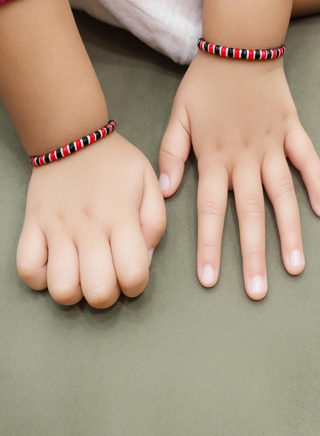 DARSHRAJ 925 Sterling Silver Ball Black & Red Beads Baby Nazariya | Traditional Nazar Suraksha Bracelet for Newborn Boys & Girls - Image 3
