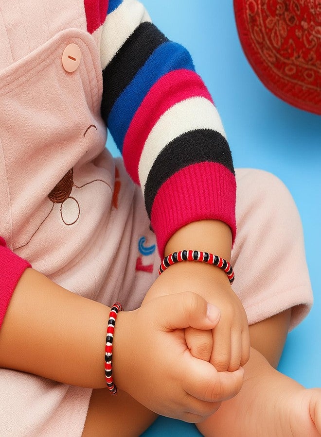 DARSHRAJ 925 Sterling Silver Ball Black & Red Beads Baby Nazariya | Traditional Nazar Suraksha Bracelet for Newborn Boys & Girls - Image 5