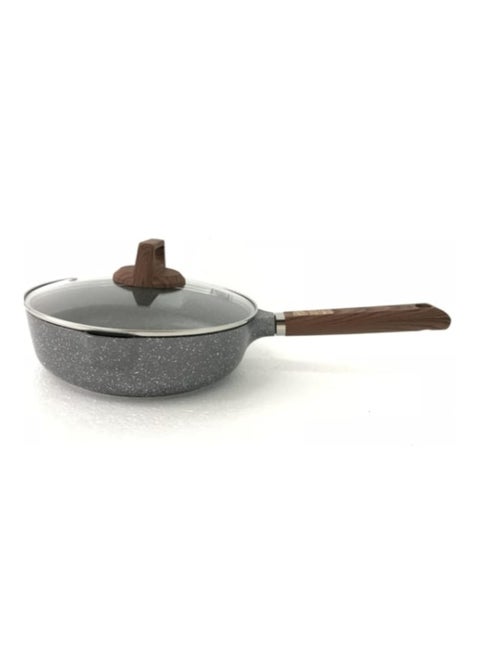 Aluminum deep frying pan with lid, 1 piece