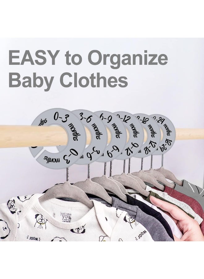 Pro Goleem Pro Goleem Baby Closet Dividers Gray Baby Closet Organizer for Nursery Baby Clothes Size Age Dividers Fits 1.5" Rod 6 PCS  - Image 3