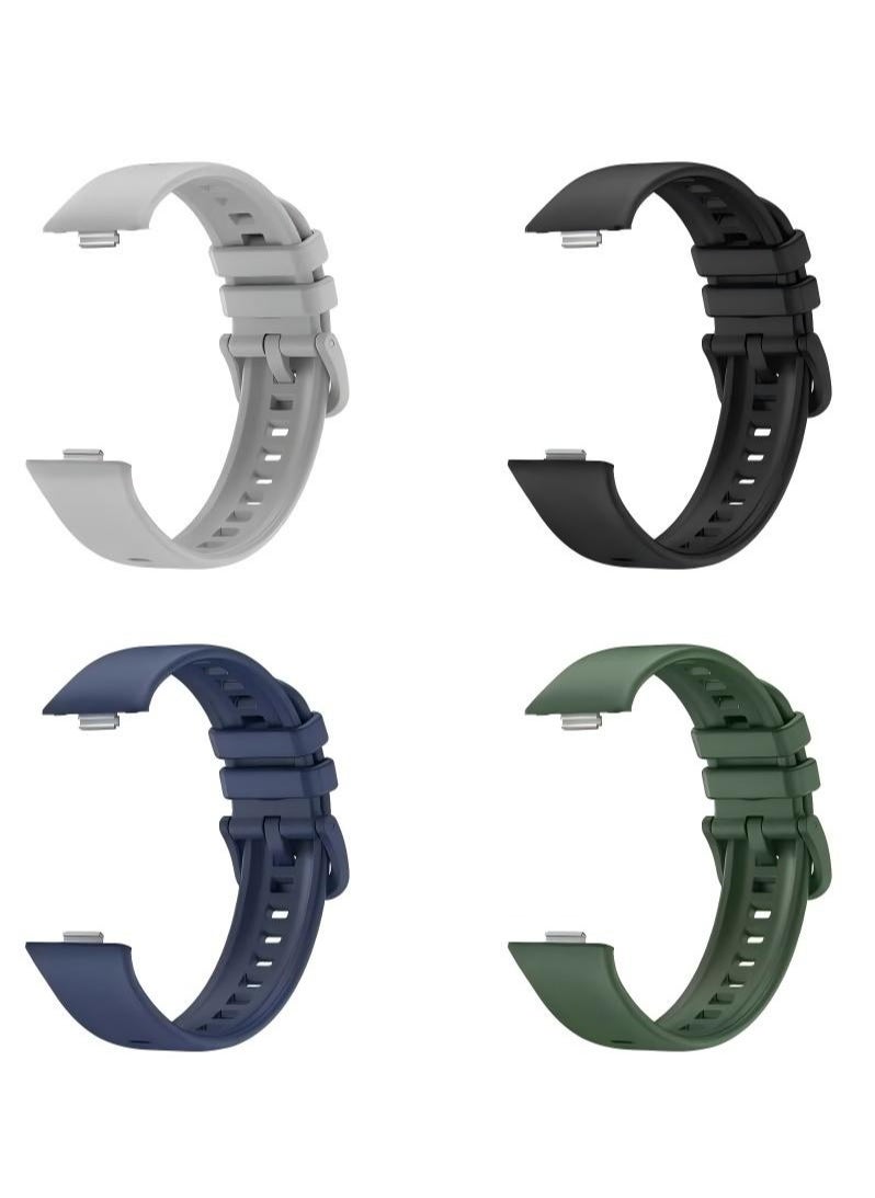 HW 4 PCS Strap for HUAWEI Watch Fit 3, Silicone Watchband Replacement Bracelet  - Image 1