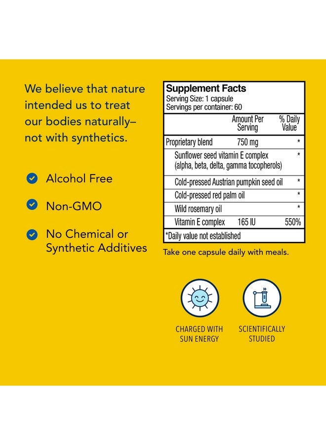 NORTH AMERICAN HERB & SPICE Purely-E - 60 Capsules - Supports Healthy Hair, Skin & Nails - Soy-Free Vitamin E Complex from Sunflower Oil, Pumpkin Seeds & African Red Palm Oil - Non-GMO - 60 Servings - Image 4