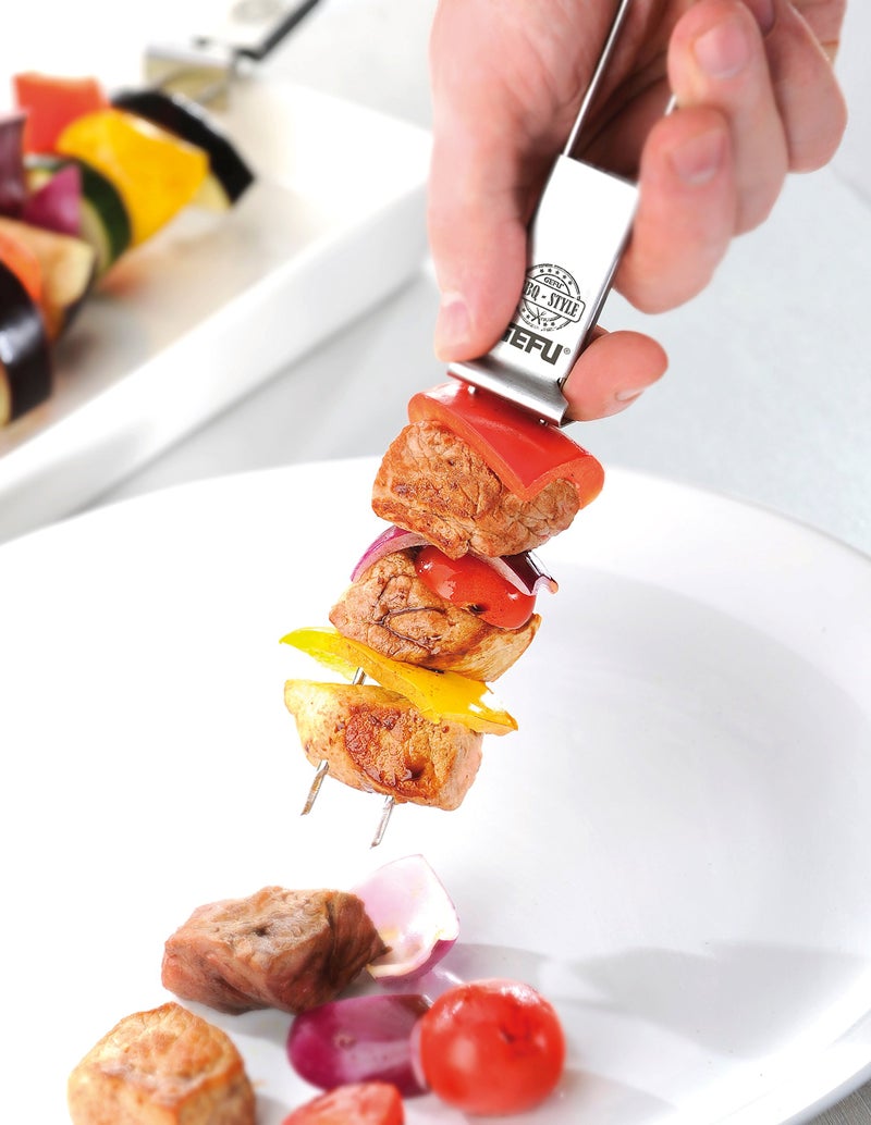 GEFU BBQ Premium Barbecue Skewers for Meats, Vegetables, and Seafood, 2 Piece Set - Image 2
