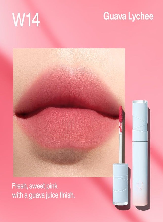 INTO YOU Lipstick Watery Lip Matt Finish Hydrating Long-lasting Smudge-proof Lip Stain Makeup High Pigment Lightweight Non Sticky Lip Gloss for Girls and Women, 0.1 oz (3g) in W14 Guava Lychee - Image 3