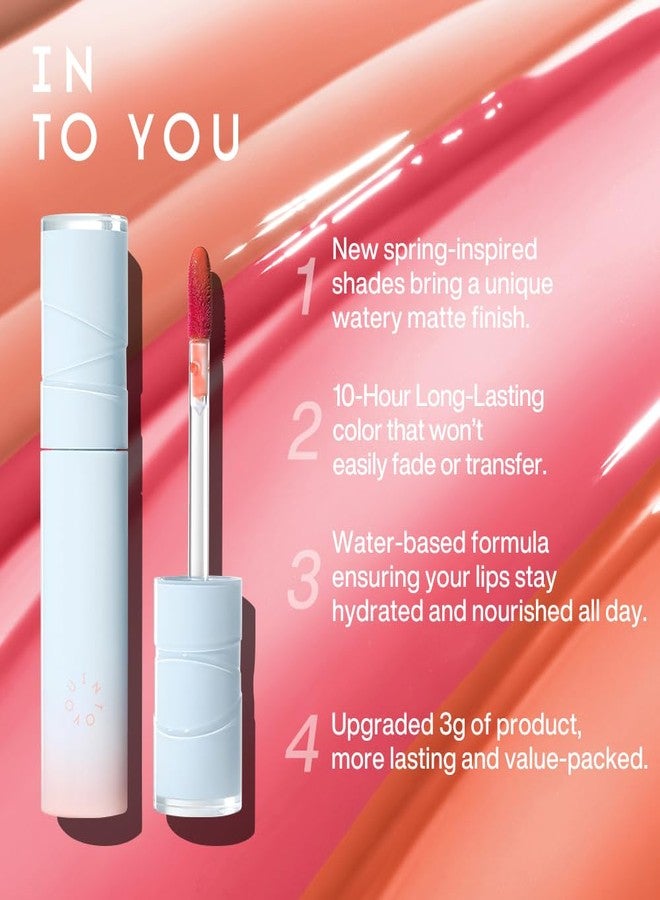INTO YOU Lipstick Watery Lip Matt Finish Hydrating Long-lasting Smudge-proof Lip Stain Makeup High Pigment Lightweight Non Sticky Lip Gloss for Girls and Women, 0.1 oz (3g) in W14 Guava Lychee - Image 4