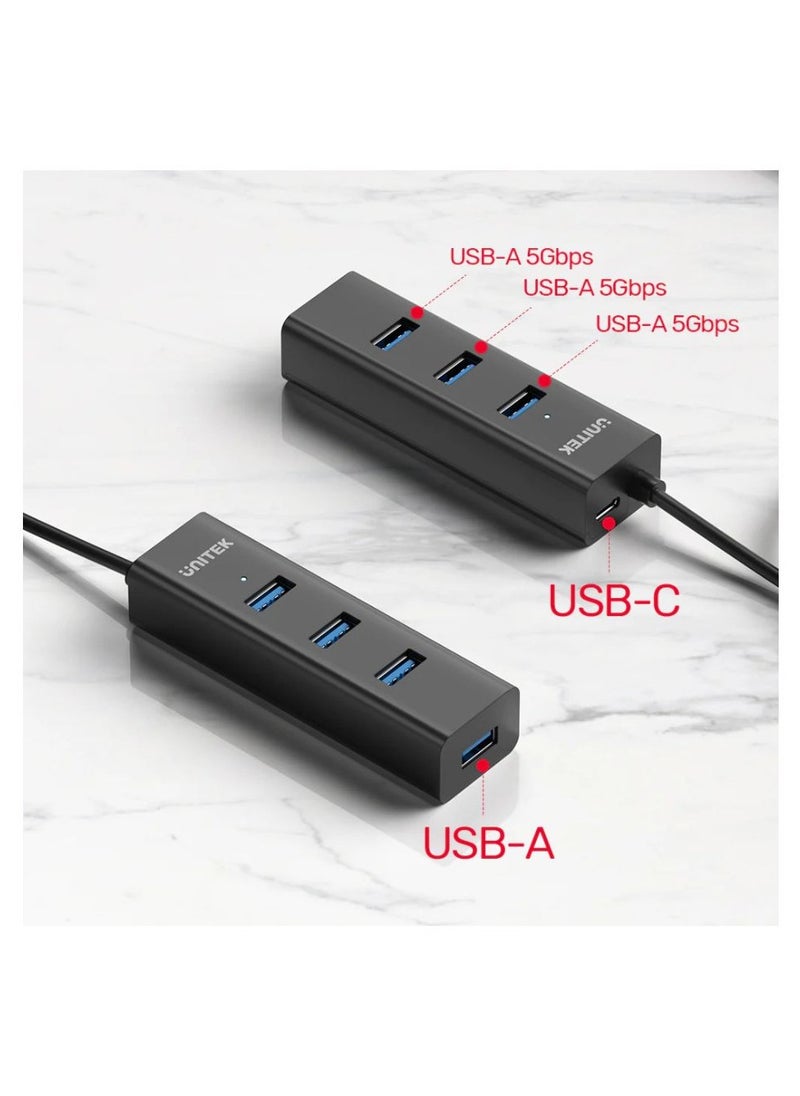 UNITEK UNITEK 4-in-1 USB-A Hub with 5Gbps High-Speed Data Transfer for Multiple Device Connectivity  - Image 4
