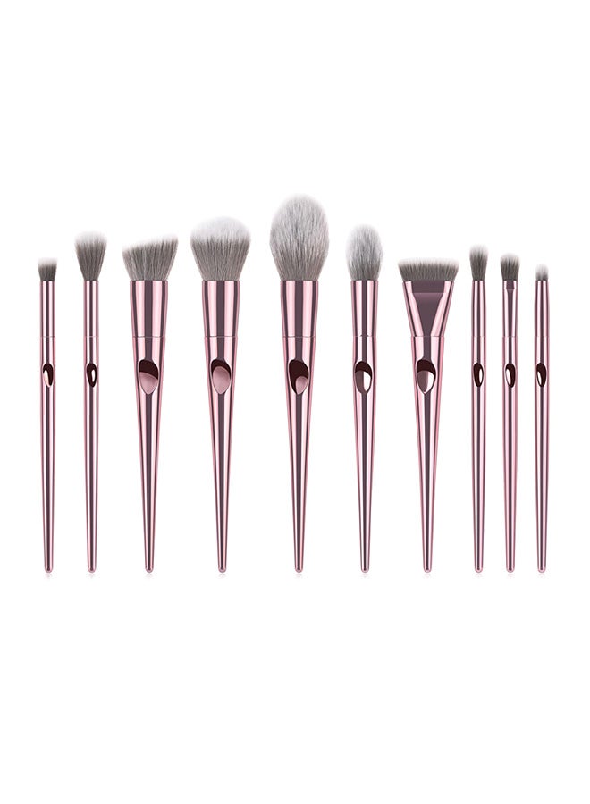 CYTHERIA 10-Piece Metal Makeup Multi use Brush Set Rose Gold - Image 1
