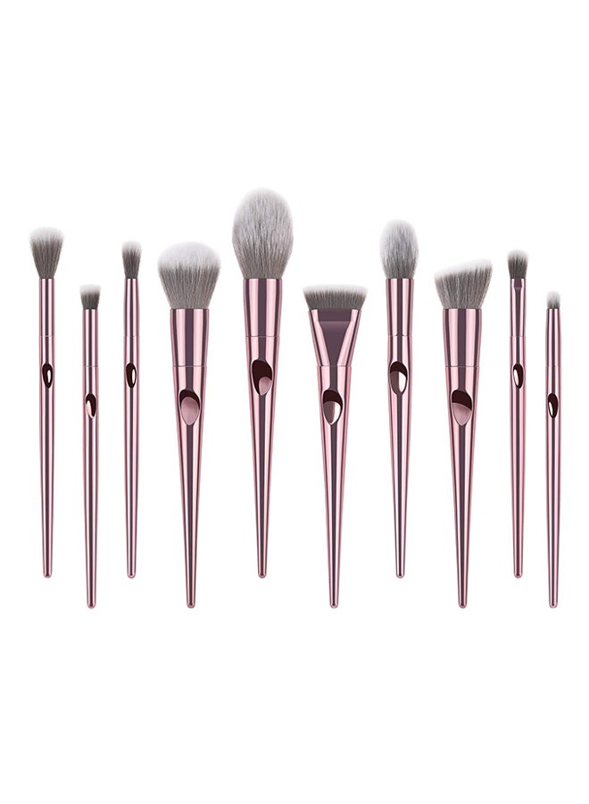 CYTHERIA 10-Piece Metal Makeup Multi use Brush Set Rose Gold - Image 2