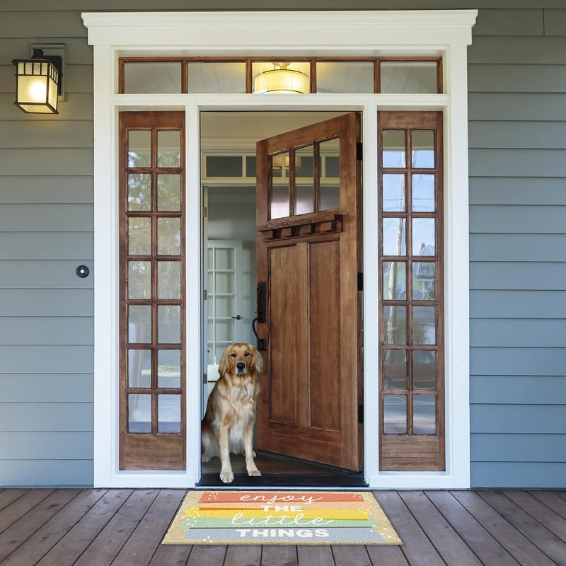 DII Natural Coir Doormat Outdoor Welcome Mat, 17x29, Enjoy The Little Things - Image 2