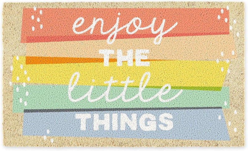 DII Natural Coir Doormat Outdoor Welcome Mat, 17x29, Enjoy The Little Things - Image 1