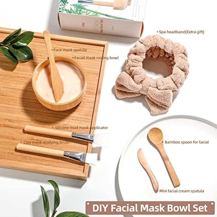 JPNK New Facial Mask Bowl Set, New DIY 6Pack DIY Clay Mask Mixing Kit (Brown) - Image 2