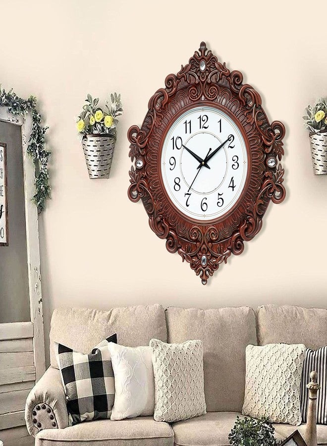 Harbour Analog Latest Stylish New Models Wall Clock for Home Living Room Hall Bedroom (Size Height 48 CM X Width 41 CM) Mz Hb 911 wla 2-Brown,Plastic - Image 1