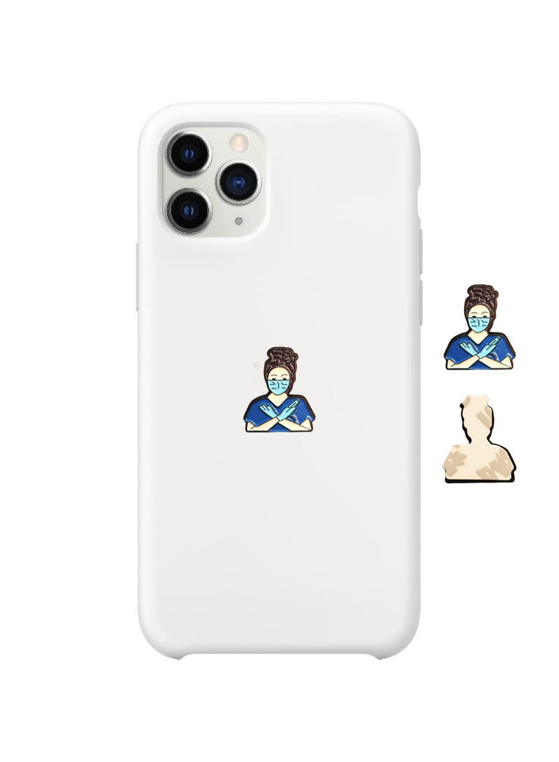 Lady Doctor or Nurse Metal Sticker for Mobile or Any Smooth Surface