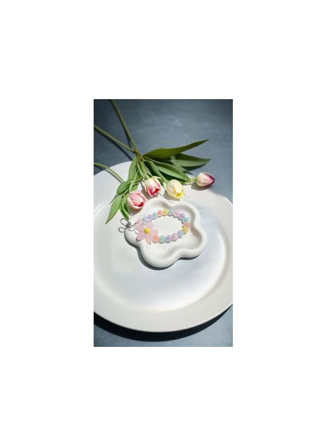 Green Tiger Colorful Flower Beaded Phone Lanyard - Elegant Floral Accessory, Handcrafted Beaded Chain for Stylish Phone Decoration & Easy Grip - Image 3