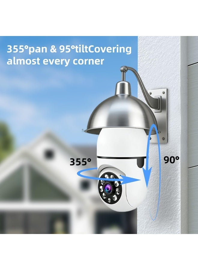 Dual-Band Wi-Fi Smart Bulb Security Camera – 360° Panoramic Indoor & Outdoor Surveillance with Night Vision - Image 3
