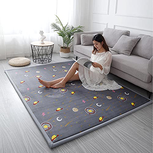 Loartee Coral Velvet Area Rug - 1" Thick Memory Foam Baby Play Mat, Washable Toddler Carpet, Home Decor for Living Room, Nursery, Kids Bedroom, Astral Gray, 4'11"x4'11" - Image 5