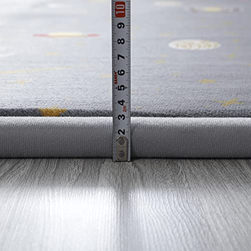 Loartee Coral Velvet Area Rug - 1" Thick Memory Foam Baby Play Mat, Washable Toddler Carpet, Home Decor for Living Room, Nursery, Kids Bedroom, Astral Gray, 4'11"x4'11" - Image 2