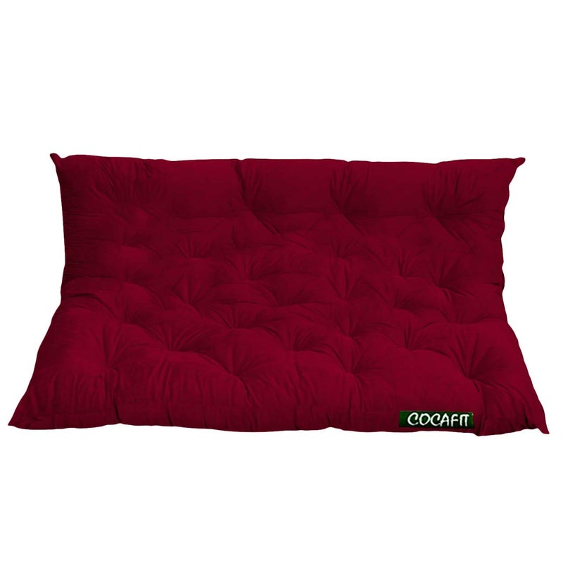 Coca Industries Silicone Nextgo Tufted 3 Seater Floor Sofa Garden Balcony Outdoor Patio Shoe Bench Sitting Low Back Cushion Indian Maroon Size L 150 X W 98 X H 10 Cm Foam - Image 1
