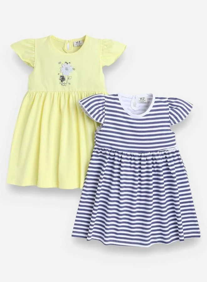 victor and jane Victor and Jane - All-Over Printed Ruffle Dress (Pack of 2)