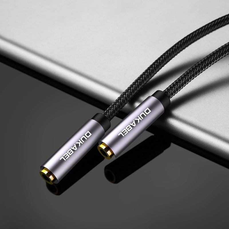 DUKABEL 3.5mm Female to Female Adapter Cable 4-Pole TRRS Coupler AUX Extension Cable [OFC Lossless Audio & Crystal-Nylon Braided] Aux Connector Stereo Jack - TopSeries (3.9ft / 120cm) - Image 5