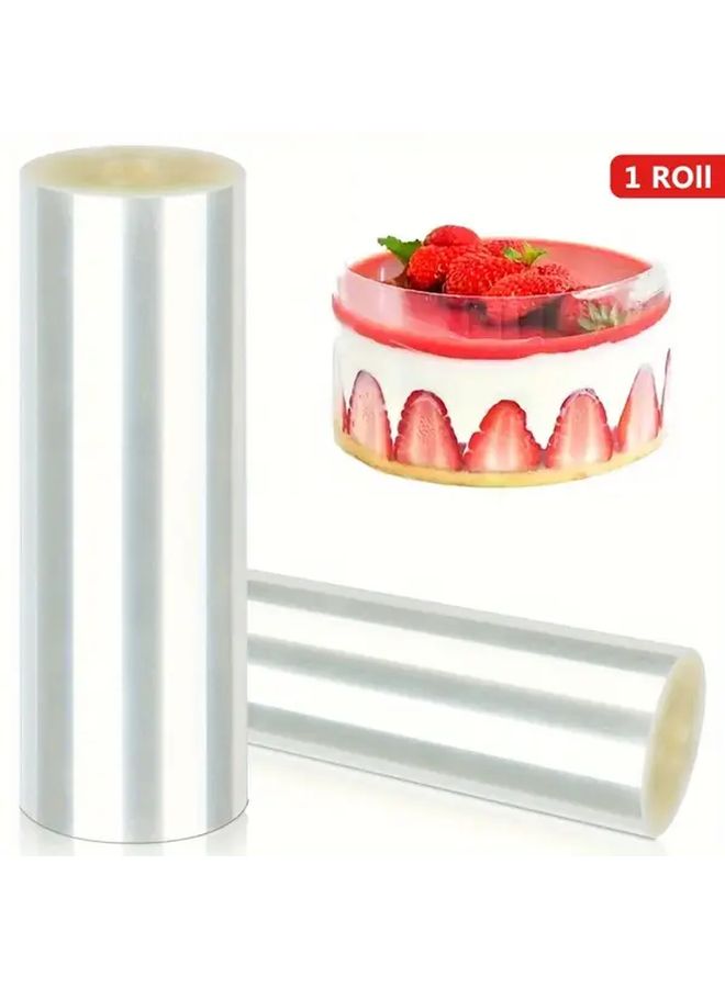 Transparent Cake Collar Apron 15cm Food Safe PET Material For Chocolate Mousse Cake Decorating - Image 1