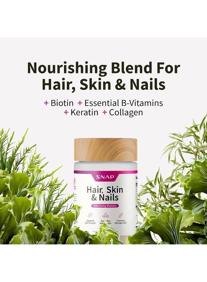 SNAP SUPPLEMENTS Hair, Skin & Nails Vitamins for Women - 60 Capsules - Image 4