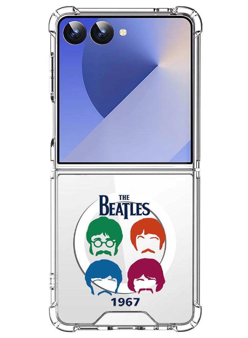Theodor Magnetic Case for Samsung Galaxy Z Flip 7 Compatible with MagSafe Wireless Charging, Shockproof Phone Bumper Cover The beatles - Image 1