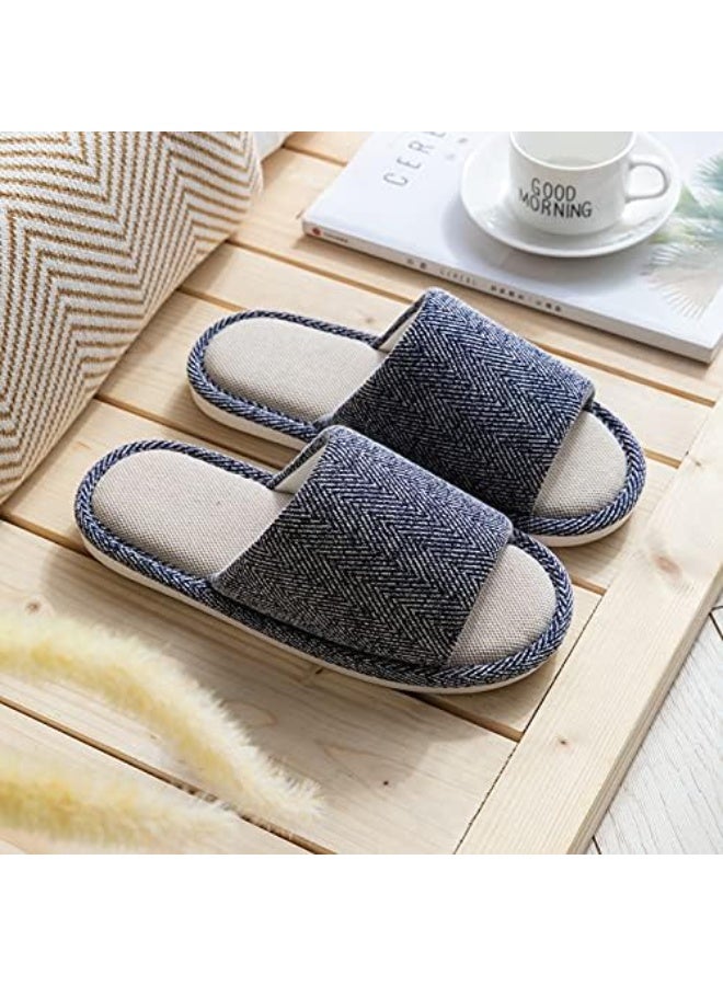 VIUAUAX نعال من الكتان القطني، ونعال داخلية من الكتان المنزلي الصيفي، ونعال داخلية من الكتان المنزلي الصيفي، ونعال منزلية زوجية مانعة للانزلاق، ونعال أرضية من الكتان القطني، ونعال أرضية من الكتان الصيفي في الفصول الأربعة الربيعية والخريفية. نعال قماشية نعال داخلية وخارجية داخلية وخارجية، نعال غير قابلة للانزلاق في أربعة مواسم ناعمة القاع، نعال زوجية للرجال والنساء. - Image 2