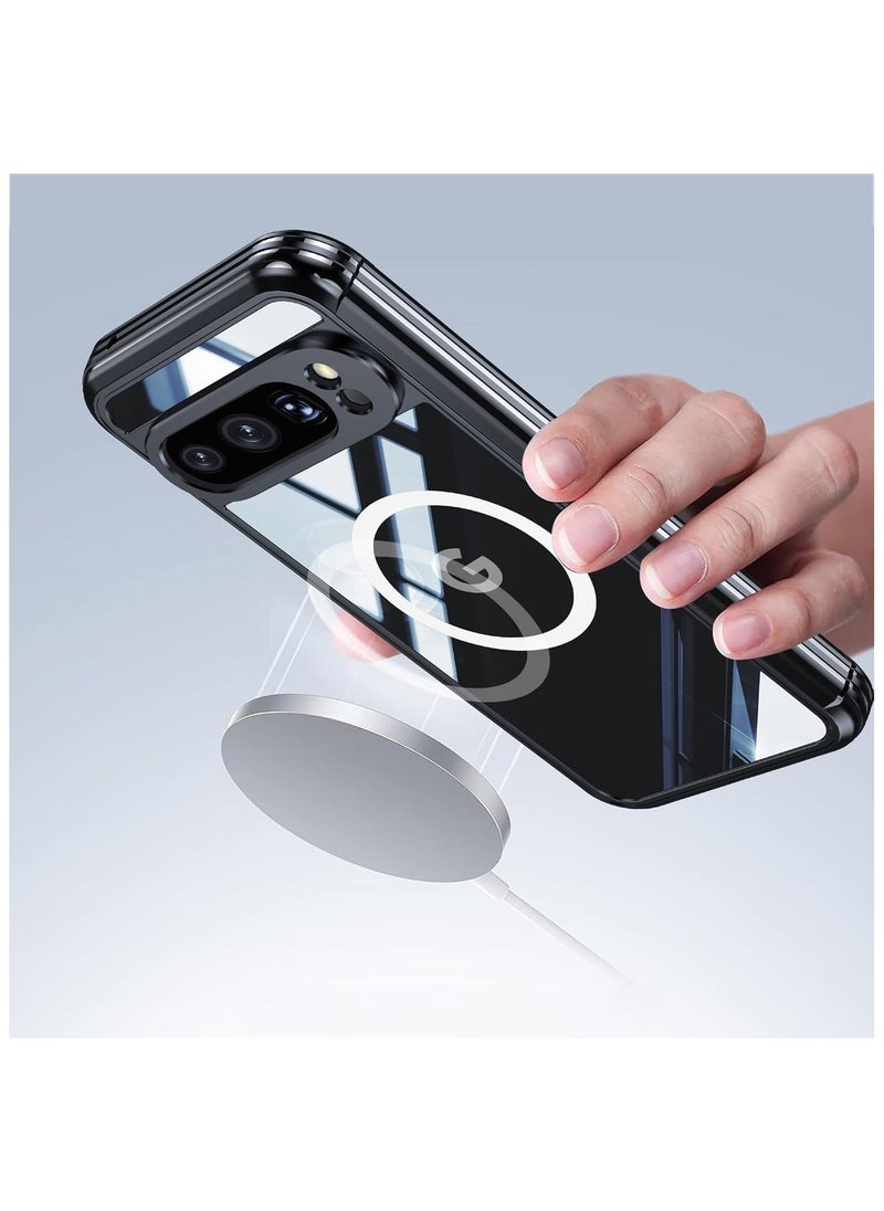 General - Magnetic Clear Case Compatible with Google Pixel 9 Pro XL, Built-in 9H Tempered Glass Screen Protector, Military Grade 360°Full Body Shockproof Heavy Duty Bumper Case - Image 1