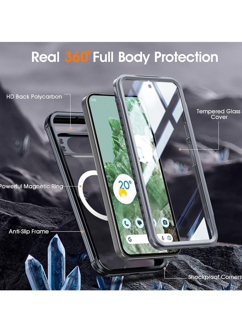General - Magnetic Clear Case Compatible with Google Pixel 9 Pro XL, Built-in 9H Tempered Glass Screen Protector, Military Grade 360°Full Body Shockproof Heavy Duty Bumper Case - Image 1