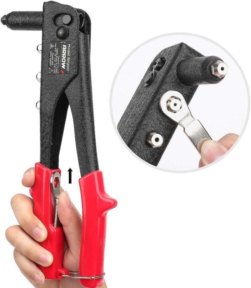 Arrow Fastener طقم أدوات تثبيت ريفيت ثقيل من أرو، مسدس ريفيت احترافي مع 120 ريفيت متنوع - Image 5