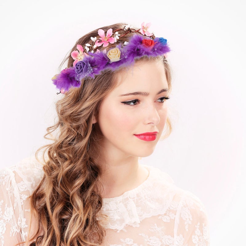 8pcs Headbands Hawaiian Glowing Hairband Women Party Hair Accessories - Image 1