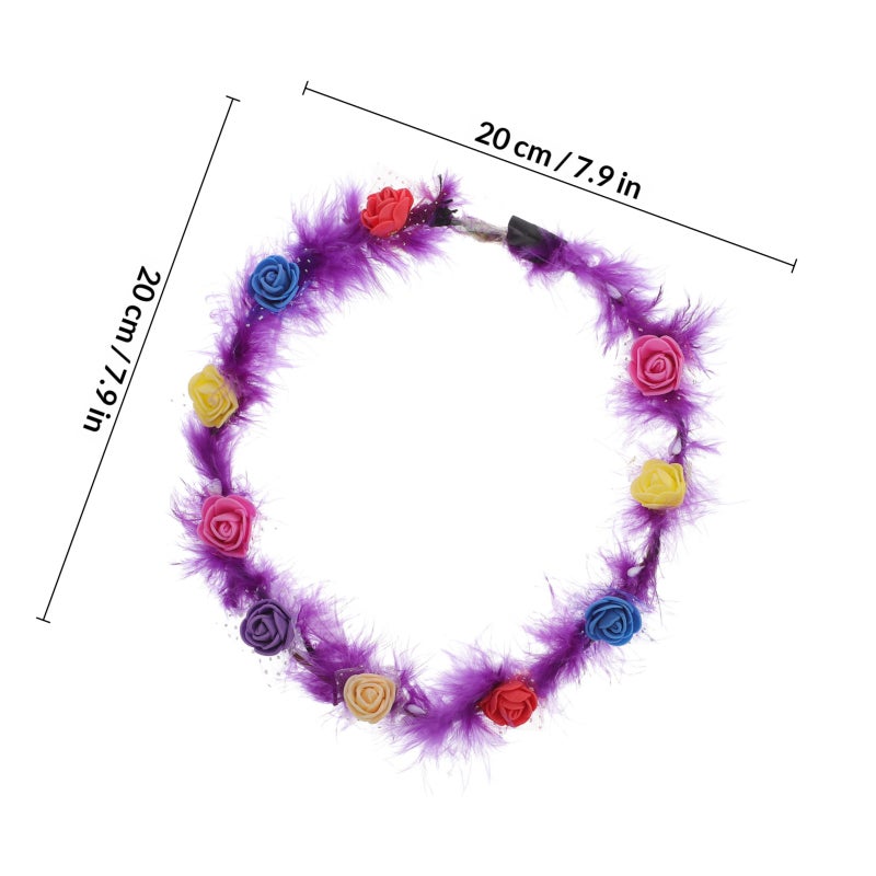 8pcs Headbands Hawaiian Glowing Hairband Women Party Hair Accessories - Image 2