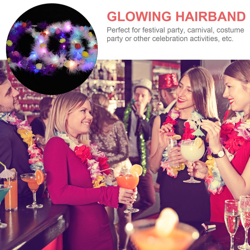 8pcs Headbands Hawaiian Glowing Hairband Women Party Hair Accessories - Image 5