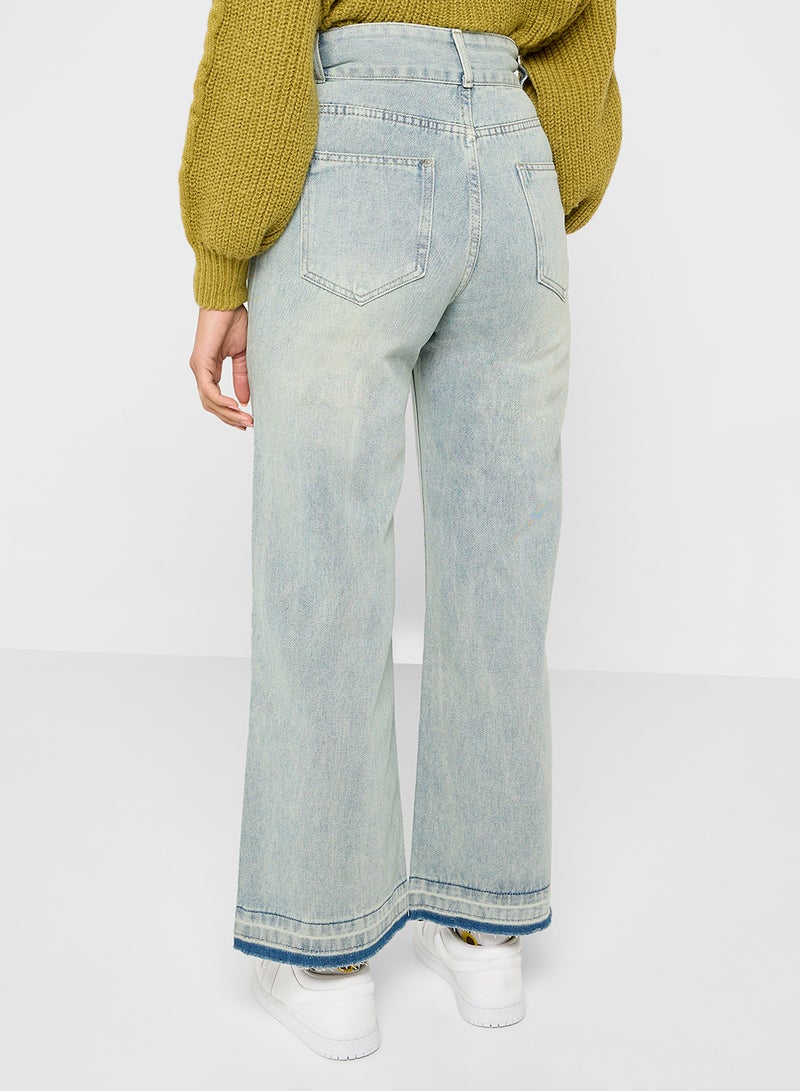 Ginger Vintage Wash Straight Fit Jeans  - Image 3