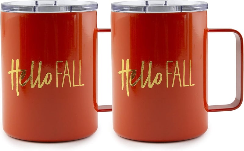 Cambridge Silversmiths Set of 2 16oz Hello Fall Insulated Coffee Mugs - Image 3