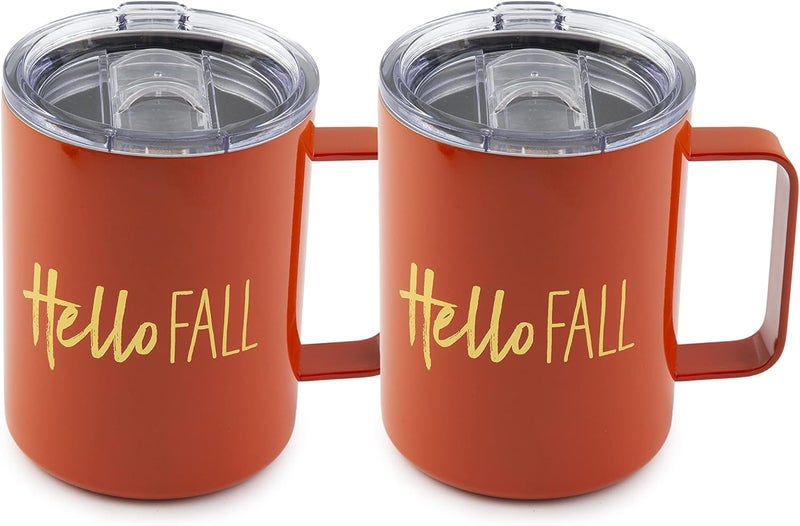 Cambridge Silversmiths Set of 2 16oz Hello Fall Insulated Coffee Mugs - Image 1