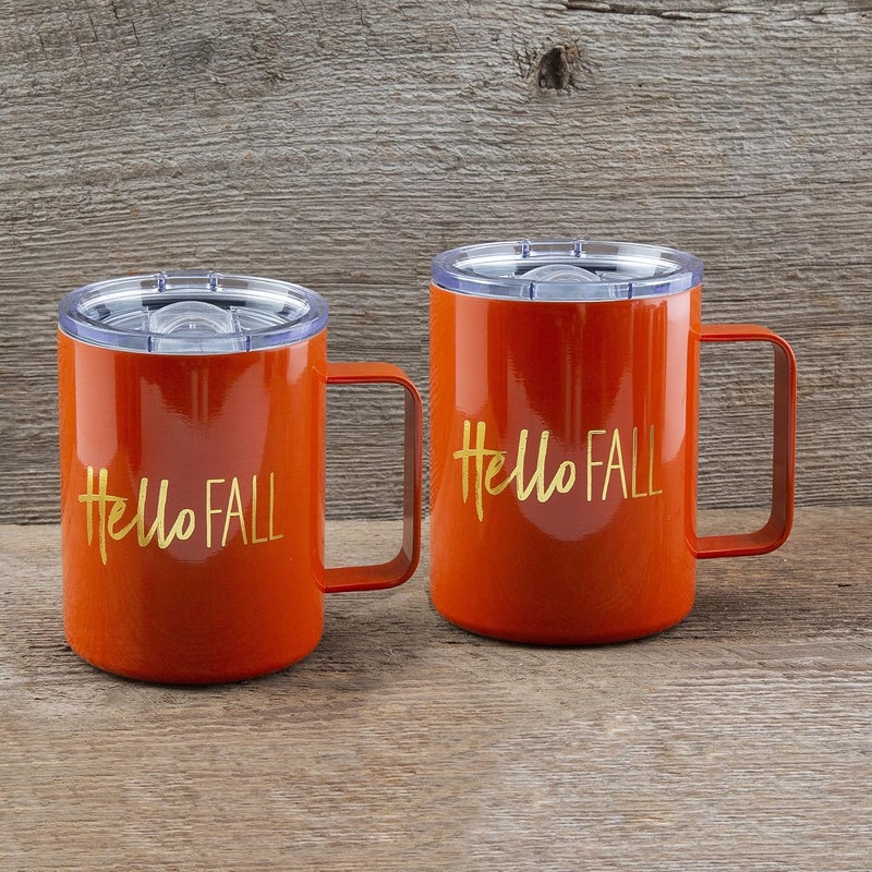 Cambridge Silversmiths Set of 2 16oz Hello Fall Insulated Coffee Mugs - Image 2