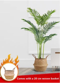 Kutis 1-Piece Artificial Areca Palm Tree Artificial Plant with Woven Basket 85x120 cm  - Image 1